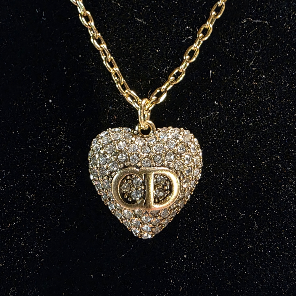 Dior Gold Heart Necklace with Silver Accents - Picture 8 of 8